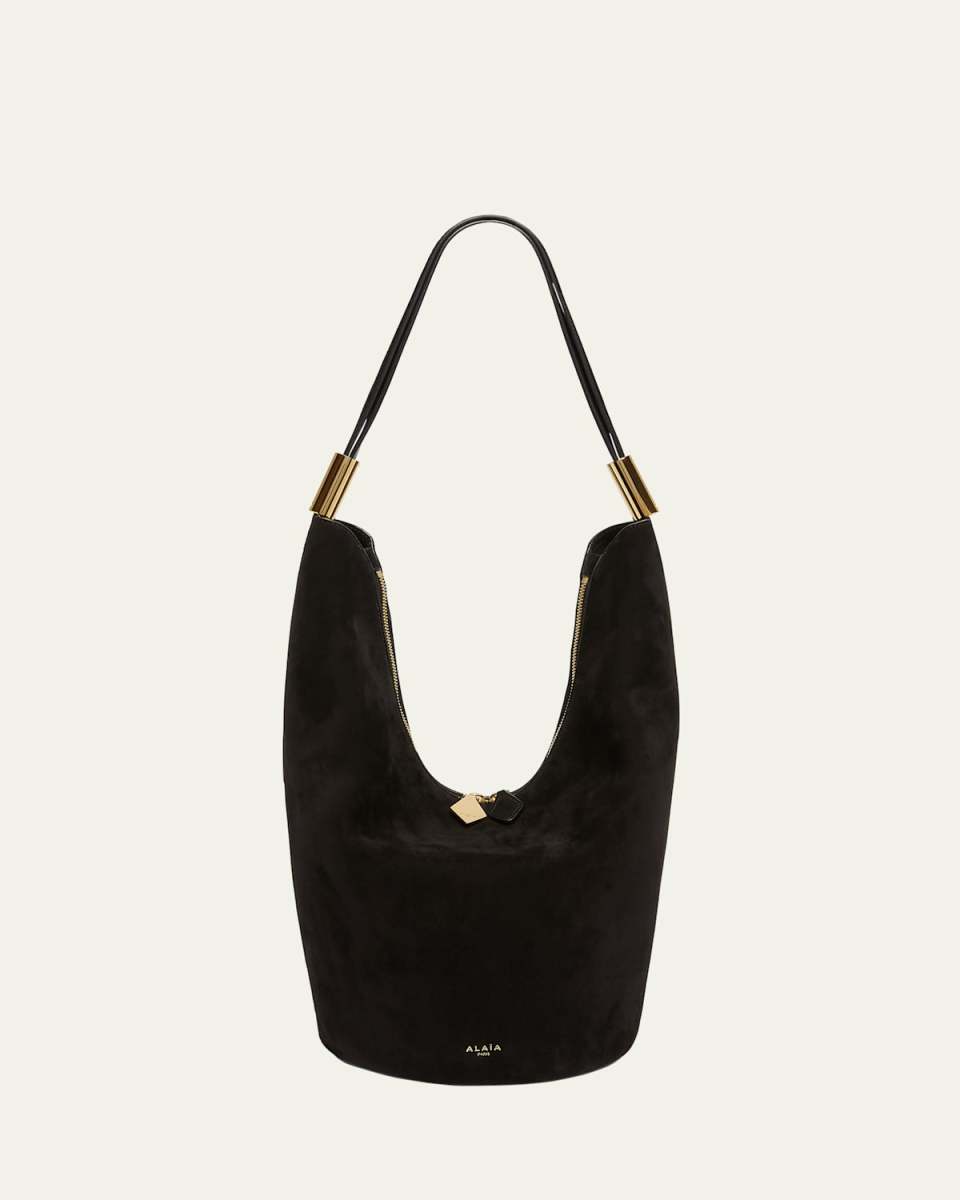 Shape Medium Bucket Bag in Suede and Leather